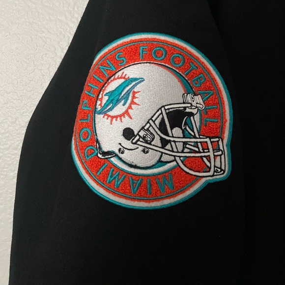 Miami Dolphins NFL Ultra Game Stitched Letterman Bomber Jacket - Picture 6 of 10